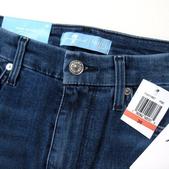 NWT 7 For All Mankind Aubrey in b(air) Peace Blue Skinny Stretch Jeans 26 - Picture 3 of 6